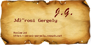 Járosi Gergely névjegykártya